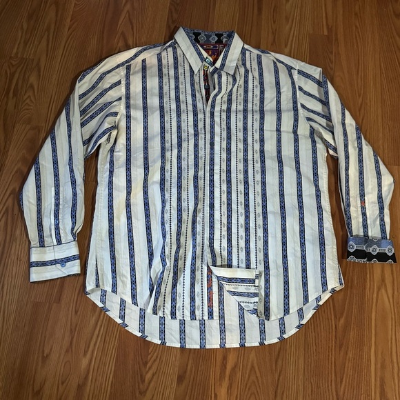 Robert Graham Vintage Rare Western Aztec Stripe Pattern Button Down Top Retro‎